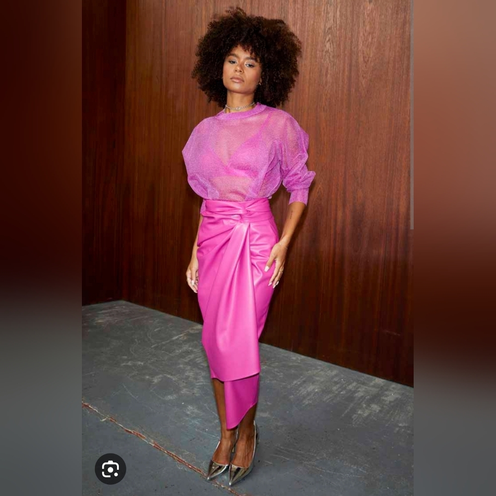 🩷SOLD🩷Never Fully Dressed Magenta Vegan Leather Jaspre Skirt